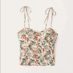 Abercrombie & Fitch Tie-Strap Cami in White Floral